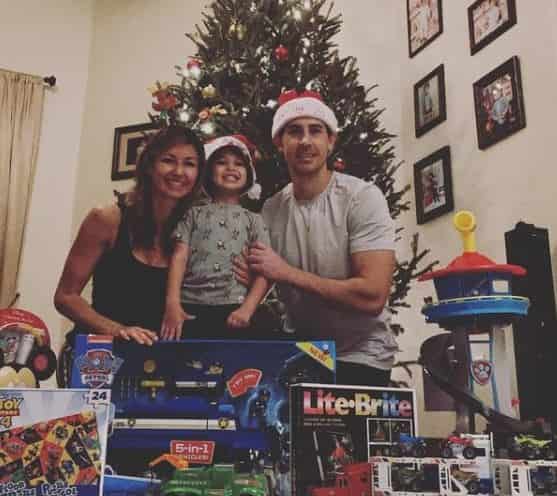 Julie Durda celebrating Christmas eve with her son, Dillon Radliff and her husband, David Radliff. How is much is Julie's net worth in 2021?